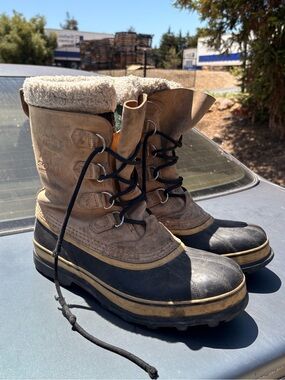 Sorel Men's Tan and Black Insulated Waterproof Snow Boots